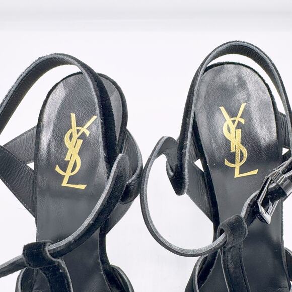 YSL Yves Saint Laurent Velvet Tribute Heels - Picture 4 of 15